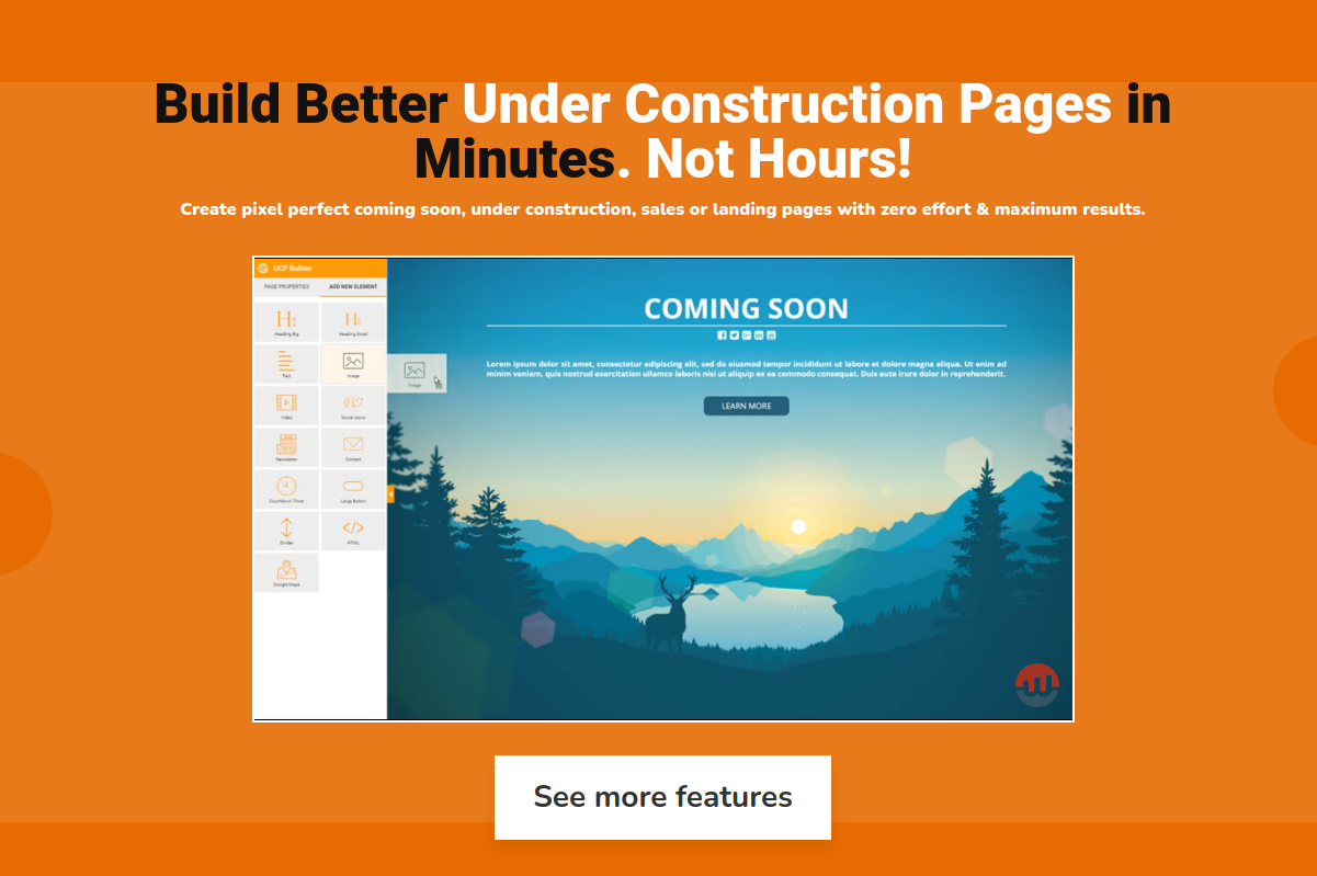 Under Construction Page Builder