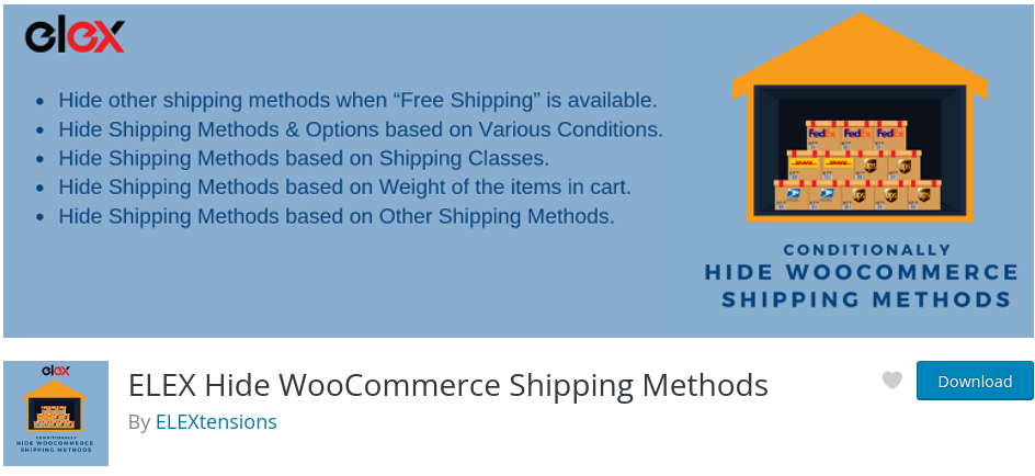 ELEX Hide WooCommerce Shipping Methods