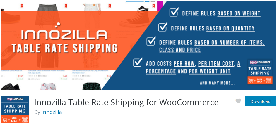 Innozilla Table Rate Shipping for WooCommerce
