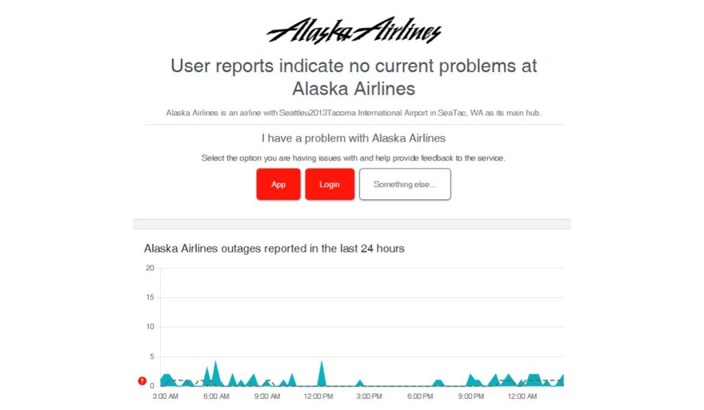 Alaska Airlines Server Status