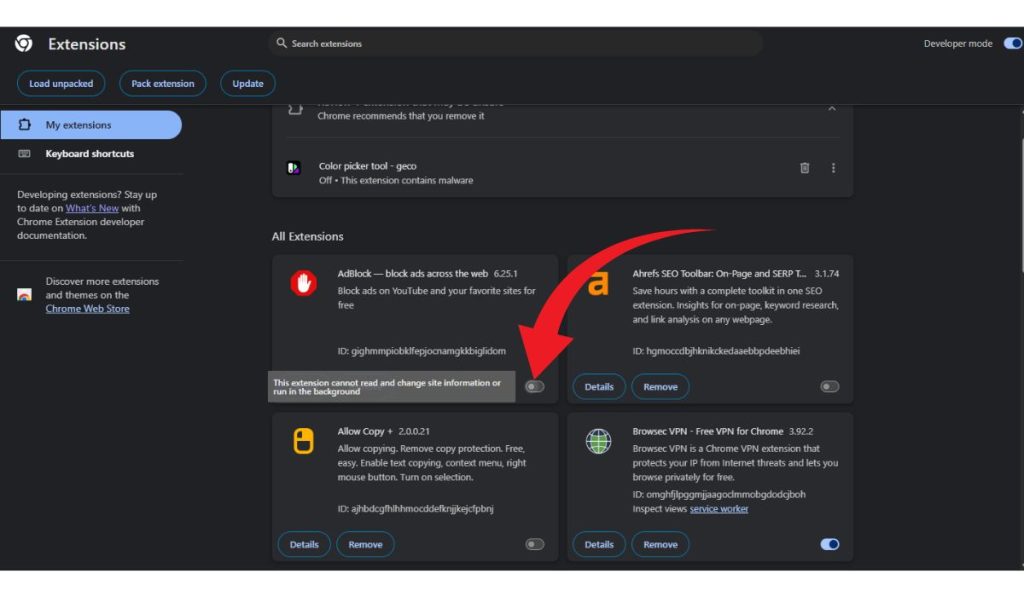 Disable Download Managers and Extensions