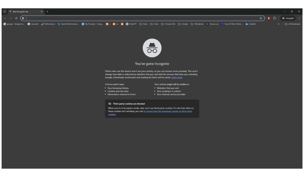 Use Incognito or Private Mode